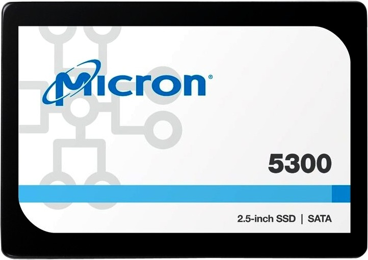 Micron 5300PRO 480GB SATA 2.5" 3D TLC R540/W410MB/s MTTF 3 85000/36000 IOPS 1324TBW SSD Enterprise Solid State Drive, 1 year, OEM